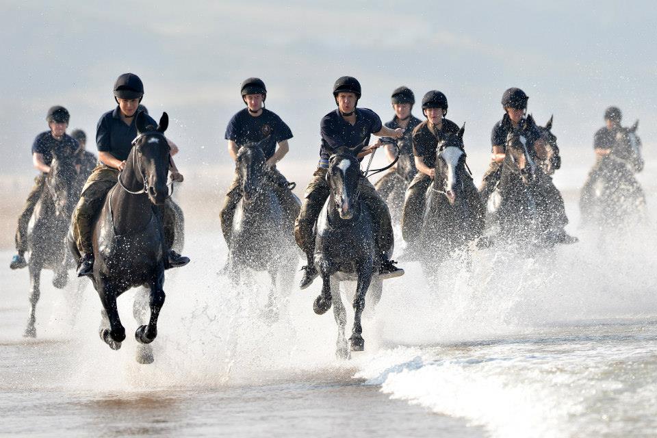 Kings Troop on the beach in Devon